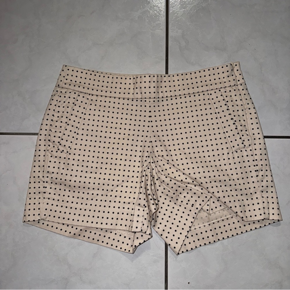 J. Crew High Waist Tan Polka Dot Shorts